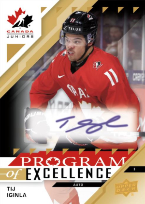 2026 Upper Deck Team Canada Juniors Hockey Base Program of Excellence Auto Tij Iginla MOCK UP