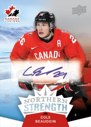2026 Upper Deck Team Canada Juniors Hockey Northern Strength Auto Cole Beaudoin MOCK UP
