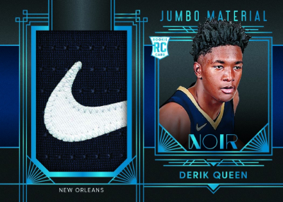 2025-26 Panini Noir Basketball Jumbo Materials Platinum Derik Queen MOCK UP 2025-26 Panini Noir Basketball Jumbo Materials Platinum Derik Queen MOCK UP