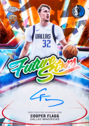2025-26 Topps Chrome Update Sapphire Basketball Future Stars Autographs Orange Sapphire Cooper Flagg MOCK UP