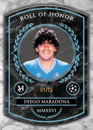 2025-26 Topps Museum Collection UEFA Club Competitions Soccer Roll of Honor Diego Maradona MOCK UP 2025-26 Topps Museum Collection UEFA Club Competitions Soccer Roll of Honor Diego Maradona MOCK UP