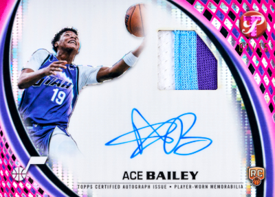 2025-26 Topps Pristine Basketball Pristine Pieces Auto Relic Pristine Pink Ace Bailey MOCK UP 2025-26 Topps Pristine Basketball Pristine Pieces Auto Relic Pristine Pink Ace Bailey MOCK UP