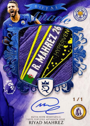2025-26 Topps Royalty Premier League Soccer A Royal Miracle Autograph Relics Platinum Riyad Mahrez MOCK UP 2025-26 Topps Royalty Premier League Soccer A Royal Miracle Autograph Relics Platinum Riyad Mahrez MOCK UP