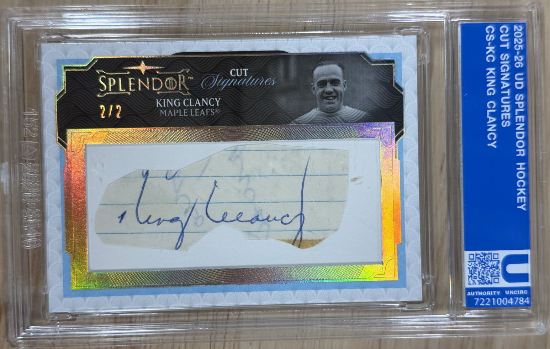 2025-26 Upper Deck Splendor Hockey Cut Signatures King Clancy