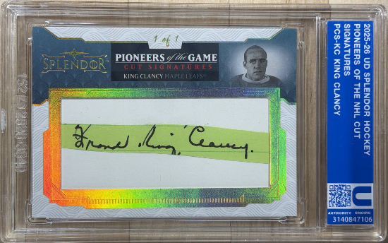 2025-26 Upper Deck Splendor Hockey Pioneers of the NHL Cut Sigs King Clancy