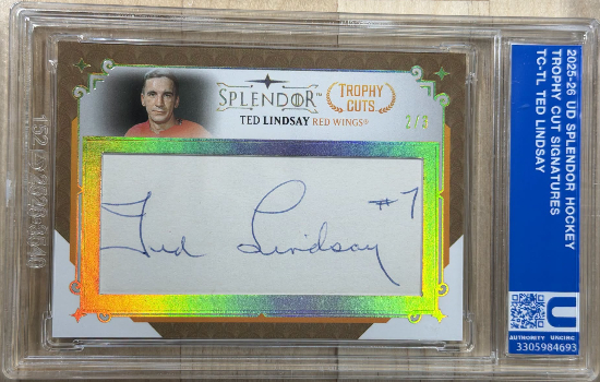 2025-26 Upper Deck Splendor Hockey Trophy Cut Sigs Ted Lindsay