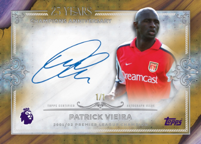 2026-27 Topps Flagship Premier League Soccer 25 Years Champions Anniversary Autographs Patrick Vieira MOCK UP 2026-27 Topps Flagship Premier League Soccer 25 Years Champions Anniversary Autographs Patrick Vieira MOCK UP