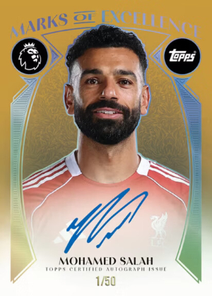 2026-27 Topps Flagship Premier League Soccer Marks of Excellence Gold Auto Mohamed Salah MOCK UP 2026-27 Topps Flagship Premier League Soccer Marks of Excellence Gold Auto Mohamed Salah MOCK UP