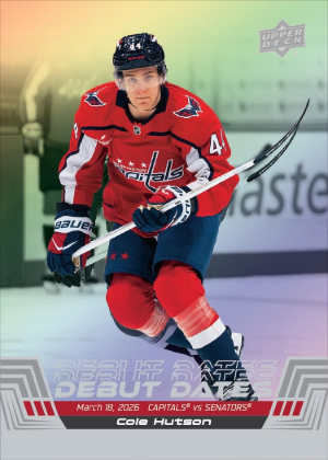 2026-27 Upper Deck Series 1 Debut Dates Cole Hutson MOCK UP 2026-27 Upper Deck Series 1 Debut Dates Cole Hutson MOCK UP