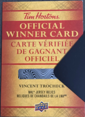 2026-27 Upper Deck Tim Hortons Hockey NHL Jersey Relics Redemption 2026-27 Upper Deck Tim Hortons Hockey NHL Jersey Relics Redemption