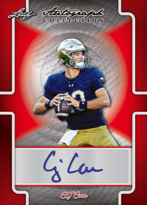 2026 Leaf Autograph Collection Football Base Auto Red CJ Carr MOCK UP 2026 Leaf Autograph Collection Football Base Auto Red CJ Carr MOCK UP