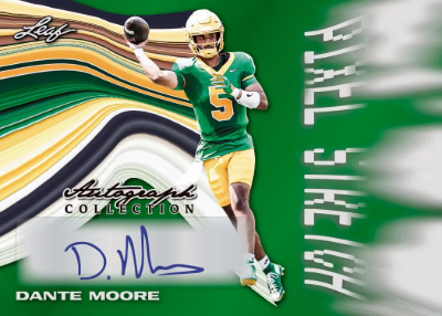 2026 Leaf Autograph Collection Football Pixel Stretch Auto Dante Moore MOCK UP