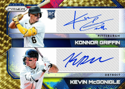 2026 Panini Prizm Baseball Dual Autographs Gold Vinyl Prizms Konnor Griffin, Kevin McGonigle MOCK UP