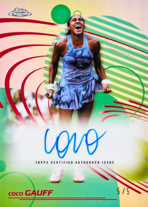 2026 Topps Chrome Tennis Courtscripts Signatures Red Refractor Coco Gauff MOCK UP