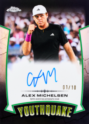 2026 Topps Chrome Tennis Youthquake Signatures Black Refractor Alex Michelsen MOCK UP