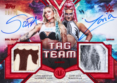 2026 Topps Universe WWE Tag Team Dual Auto Relic Sol Auca, Zaria MOCK UP 2026 Topps Universe WWE Tag Team Dual Auto Relic Sol Auca, Zaria MOCK UP