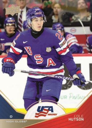 2026 Upper Deck Team USA Juniors Hockey Base High Gloss Cole Hutson MOCK UP 2026 Upper Deck Team USA Juniors Hockey Base High Gloss Cole Hutson MOCK UP