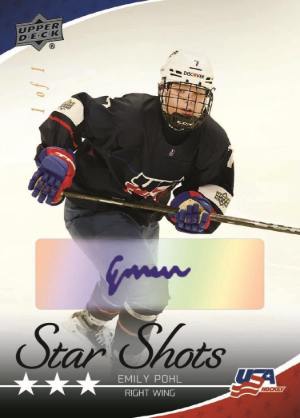 2026 Upper Deck Team USA Juniors Hockey Base Signatures Star Shots Emily Pohl MOCK UP 2026 Upper Deck Team USA Juniors Hockey Base Signatures Star Shots Emily Pohl MOCK UP