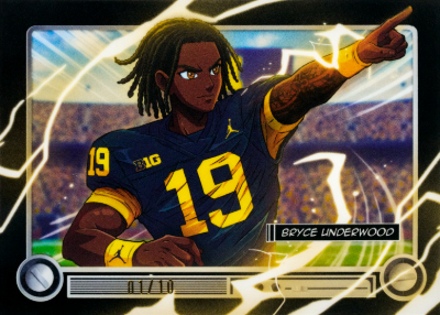 2026 Bowman Football Anime NIL Black Refractor Bryce Underwood MOCK UP 2026 Bowman Football Anime NIL Black Refractor Bryce Underwood MOCK UP