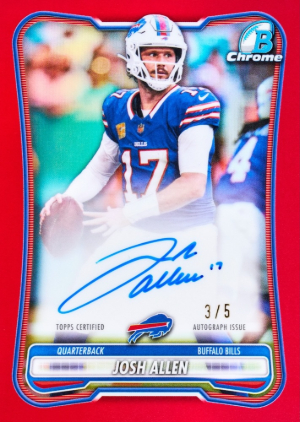 2026 Bowman Football Base Chrome Autographs NFL Red Refractor Josh Allen MOCK UP 2026 Bowman Football Base Chrome Autographs NFL Red Refractor Josh Allen MOCK UP