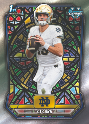 2026 Bowman Football Etched in Glass NIL CJ Carr MOCK UP 2026 Bowman Football Etched in Glass NIL CJ Carr MOCK UP