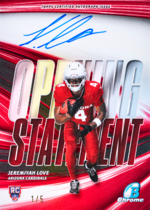 2026 Bowman Football Opening Statement Auto Red Refractor Jeremiyah Love MOCK UP 2026 Bowman Football Opening Statement Auto Red Refractor Jeremiyah Love MOCK UP