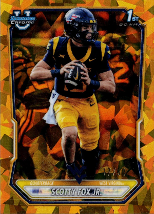 2026 Bowman Sapphire Football Base Chrome Prospects Sapphire Gold Scotty Fox Jr