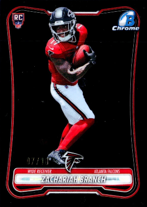 2026 Bowman Sapphire Football Base Rookie Chrome Sapphire Black Zachariah Branch