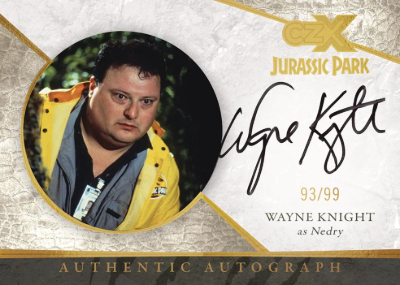 2026 Cryptozoic CZX Jurassic Park Auto SDCC Preview Wayne Knight as Dennis Nedry MOCK UP