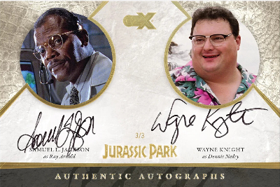 2026 Cryptozoic CZX Jurassic Park Oversized Dual Auto SDCC 4x6 Samuel L. Jackson as Ray Arnold, Wayne Knight as Dennis Nedry MOCK UP