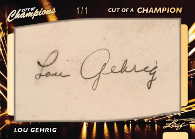 2026 Leaf City of Champions MultiSport Cut of a Champion Lou Gehrig MOCK UP