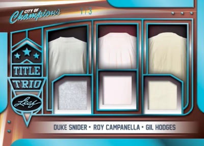 2026 Leaf City of Champions MultiSport Title Trio Duke Snider, Roy Campanella, Gil Hodges MOCK UP