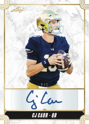 2026 Leaf Football Base Auto CJ Carr MOCK UP