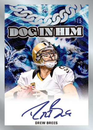 2026 Leaf Football Dog in Him Auto Drew Brees MOCK UP
