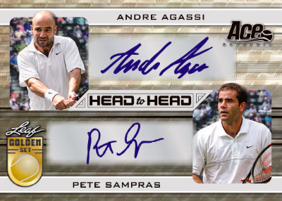2026 Leaf Metal Golden Set Tennis 2007 Ace Head to Head Auto Andre Agassi, Pete Sampras MOCK UP 2026 Leaf Metal Golden Set Tennis 2007 Ace Head to Head Auto Andre Agassi, Pete Sampras MOCK UP
