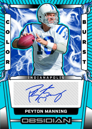 2026 Panini Obsidian Football Color Burst Signatures Peyton Manning MOCK UP