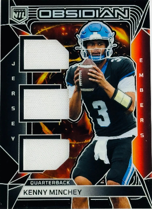 2026 Panini Obsidian Football Jersey Embers Kenny Minchey MOCK UP