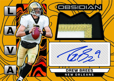 2026 Panini Obsidian Football Lava Jersey Auto Drew Brees MOCK UP