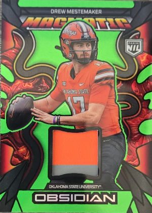 2026 Panini Obsidian Football Magmatic Materials Green Drew Mestemaker