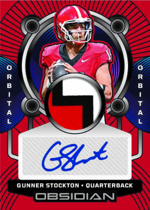 2026 Panini Obsidian Football Orbital Jersey Autos Gunner Stockton MOCK UP