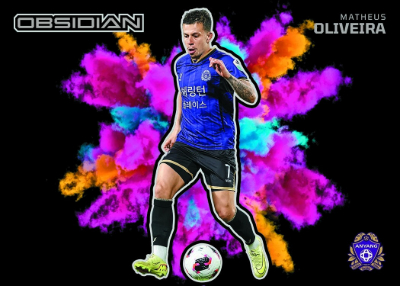 2026 Panini Obsidian K League Soccer Black Color Blast Matheus Oliveira MOCK UP