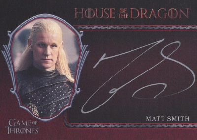2026 Rittenhouse House of the Dragon Series 2 Silver Auto Matt Smith 2026 Rittenhouse House of the Dragon Series 2 Silver Auto Matt Smith
