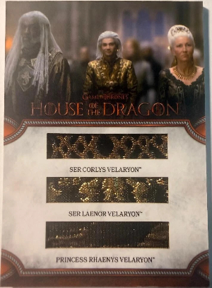 2026 Rittenhouse House of the Dragon Series 2 Triple Relics Corlys and Laenor and Rhaenys 2026 Rittenhouse House of the Dragon Series 2 Triple Relics Corlys and Laenor and Rhaenys