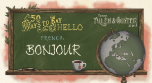 2026 Topps Allen Ginter Baseball 50 Ways to Say Hello Mini French Bonjour MOCK UP 2026 Topps Allen Ginter Baseball 50 Ways to Say Hello Mini French Bonjour MOCK UP