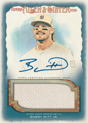 2026 Topps Allen Ginter Baseball Auto Relic Bobby Witt Jr MOCK UP 2026 Topps Allen Ginter Baseball Auto Relic Bobby Witt Jr MOCK UP