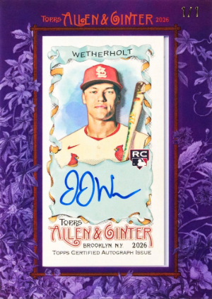 2026 Topps Allen Ginter Baseball Framed Mini Auto Purple JJ Wetherholt MOCK UP 2026 Topps Allen Ginter Baseball Framed Mini Auto Purple JJ Wetherholt MOCK UP