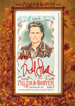 2026 Topps Allen Ginter Baseball Framed Mini Non-Baseball Auto Red Ink Rob Lowe MOCK UP 2026 Topps Allen Ginter Baseball Framed Mini Non-Baseball Auto Red Ink Rob Lowe MOCK UP