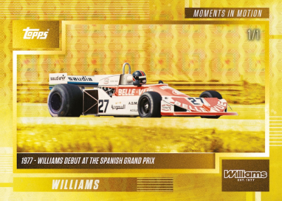 2026 Topps Atlassian Williams Racing Formula 1 Base Moments in Motion Gold Debut at the Spanish Grand Prix MOCK UP 2026 Topps Atlassian Williams Racing Formula 1 Base Moments in Motion Gold Debut at the Spanish Grand Prix MOCK UP