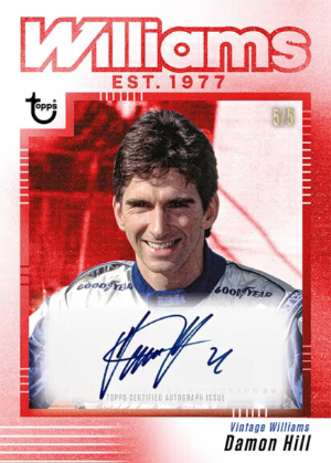 2026 Topps Atlassian Williams Racing Formula 1 Base Vintage Williams Auto Red Damon Hill MOCK UP 2026 Topps Atlassian Williams Racing Formula 1 Base Vintage Williams Auto Red Damon Hill MOCK UP