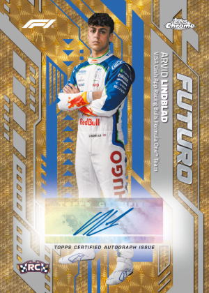 2026 Topps Chrome Formula 1 Racing Futuro Auto SuperFractor Arvid Lindblad MOCK UP